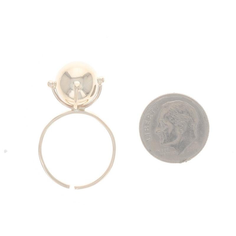 Anello in oro giallo con orbita - Ball and Ball 10k regolabile Sz 7 1/2 in vendita 2