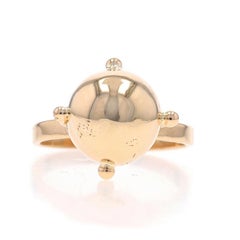 Anillo de Oro Amarillo Orbe - 10k Bola Ajustable Sz 7 1/2