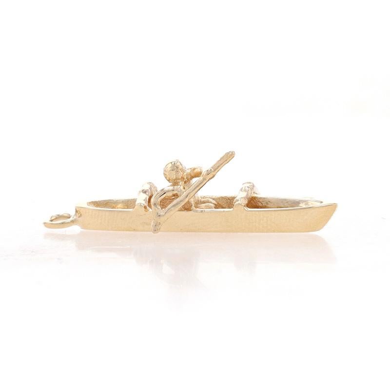 Yellow Gold Outrigger Canoe Charm - 14k Boat In Excellent Condition For Sale In Greensboro, NC