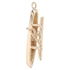 Used Yellow Gold Outrigger Canoe Charm - 14k Boat