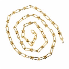 Yellow Gold Oval Link Necklace