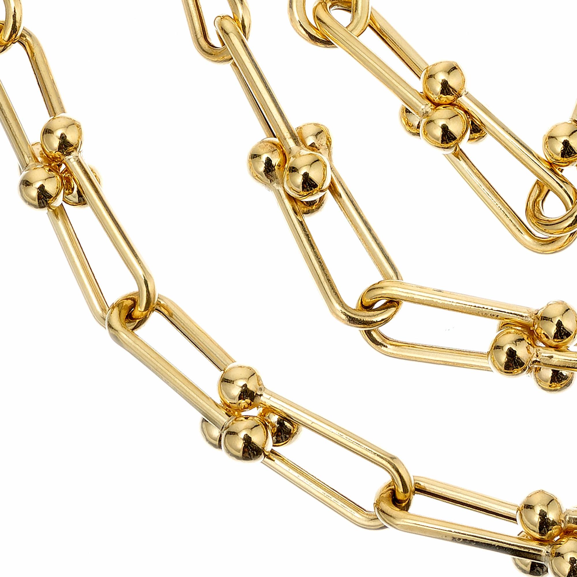 Ovale Gliederhalskette aus Gelbgold Damen im Angebot