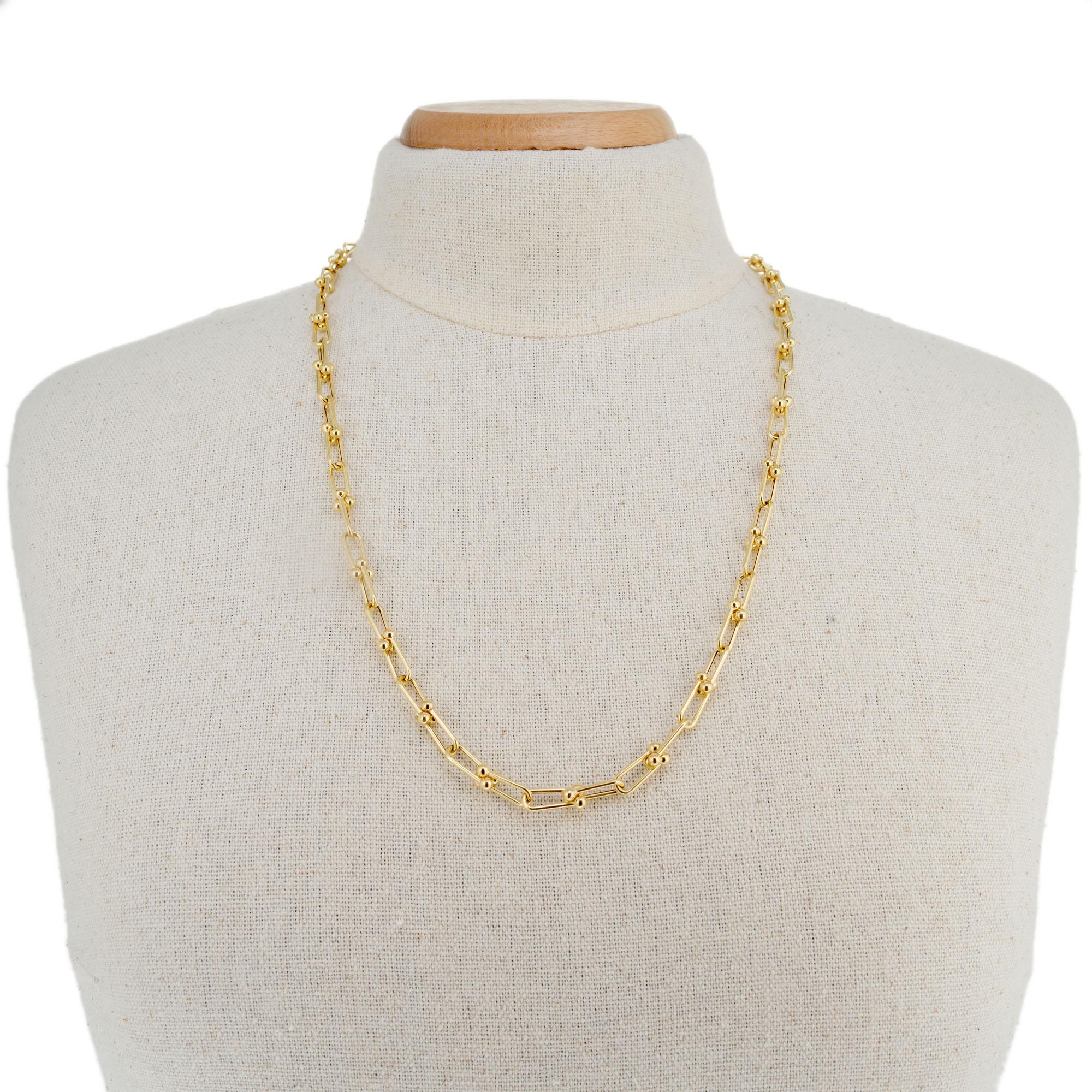 Ovale Gliederhalskette aus Gelbgold im Angebot 2