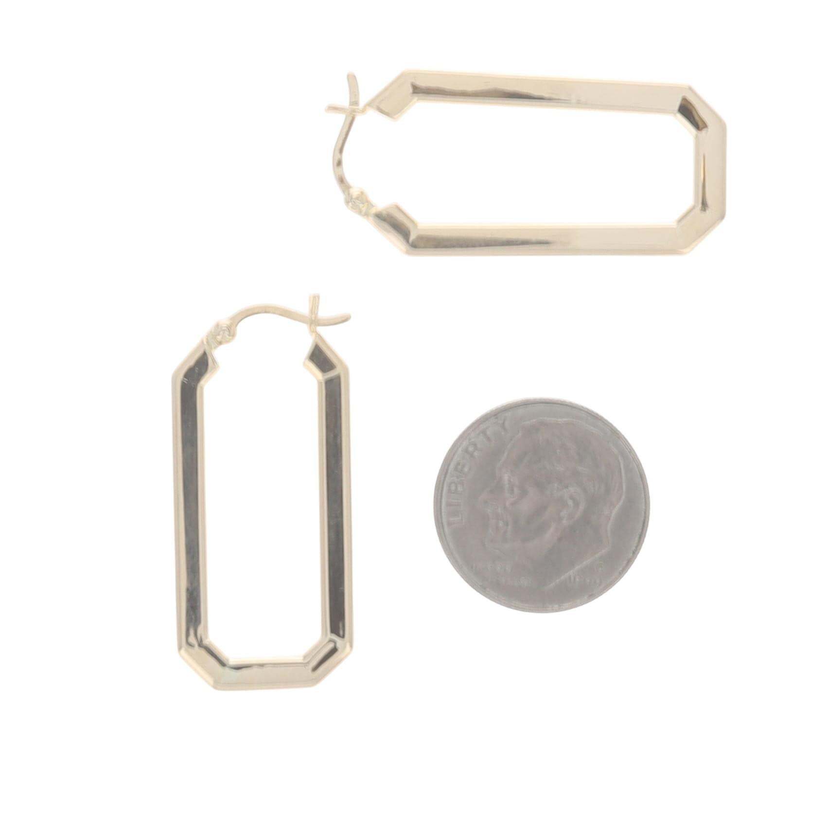 Donna Orecchini a cerchio ovali in oro giallo - 14k in vendita