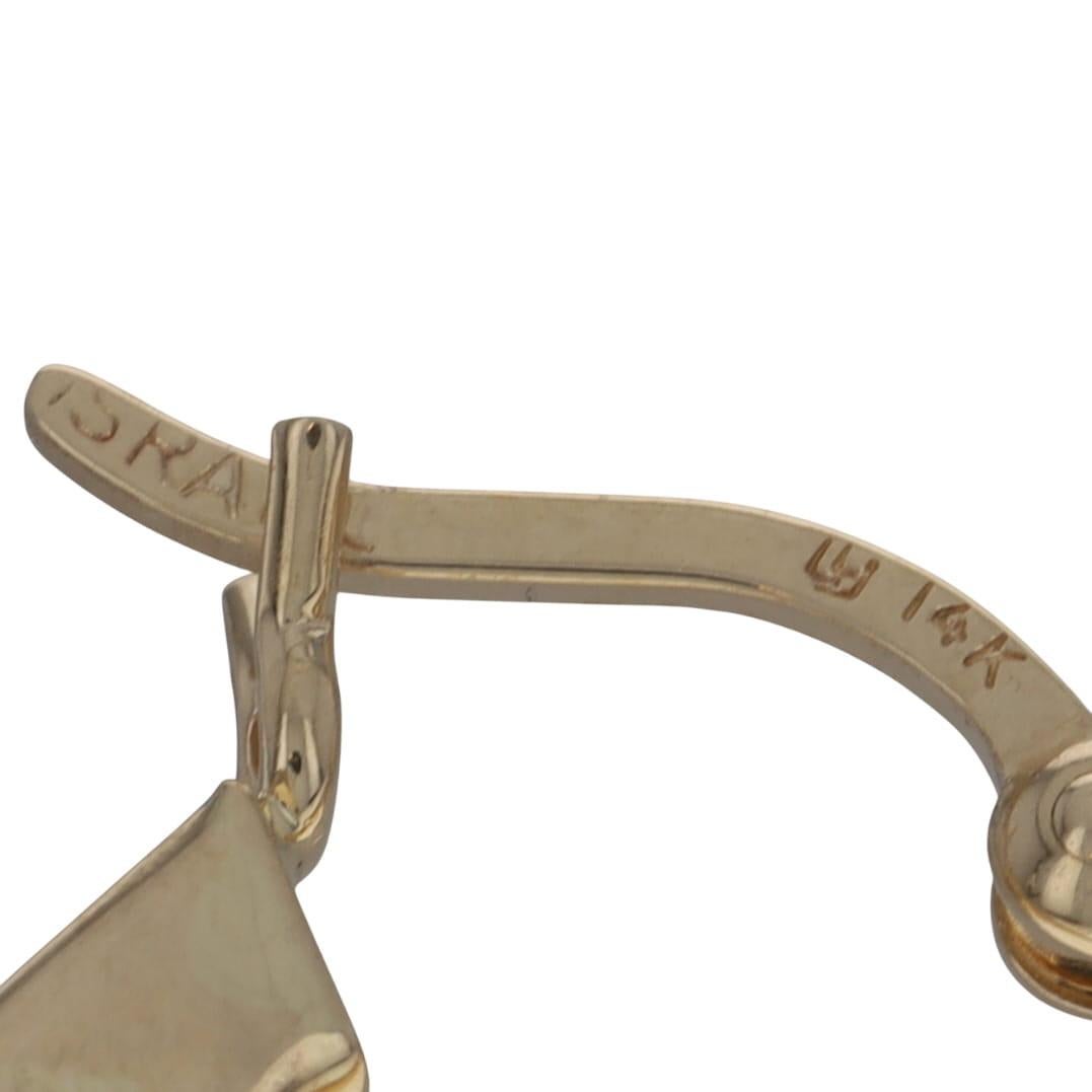 Orecchini a cerchio ovali in oro giallo - 14k in vendita 1