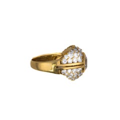 Yellow Gold Oval Diamond Dome Ring