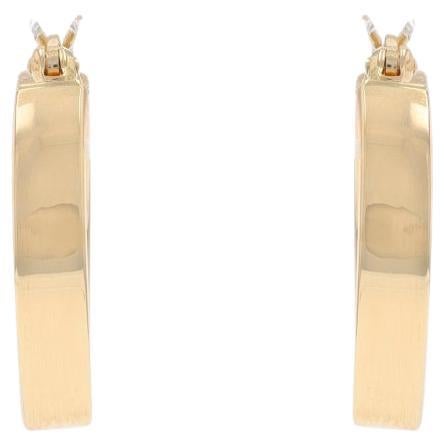 Yellow Gold Oval Hoop Earrings - 14k Israel Pierced