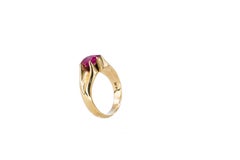 Yellow Gold Oval Ruby Solitaire Cocktail Ring