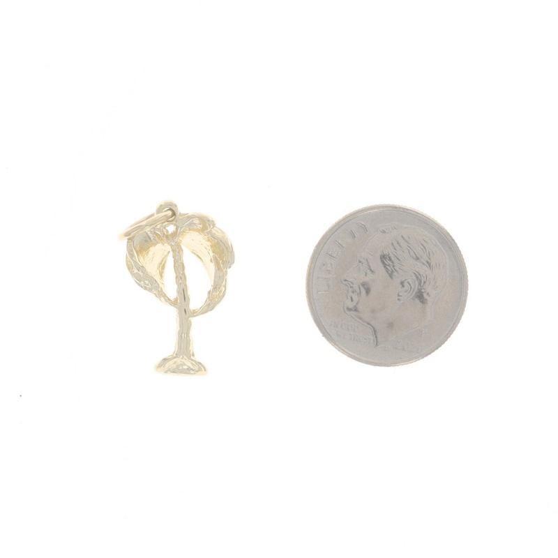 da uomo o donna Charm a forma di palma in oro giallo - Ciondolo tropicale da spiaggia 14k in vendita
