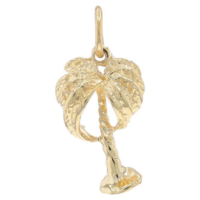 Colgante Palmera de Oro Amarillo - Colgante Playa Tropical 14k