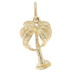Colgante Palmera de Oro Amarillo - Colgante Playa Tropical 14k