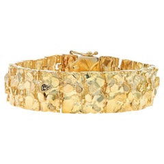 Bracelet pour hommes 7 1/4" - pépite d'or jaune 14 carats
