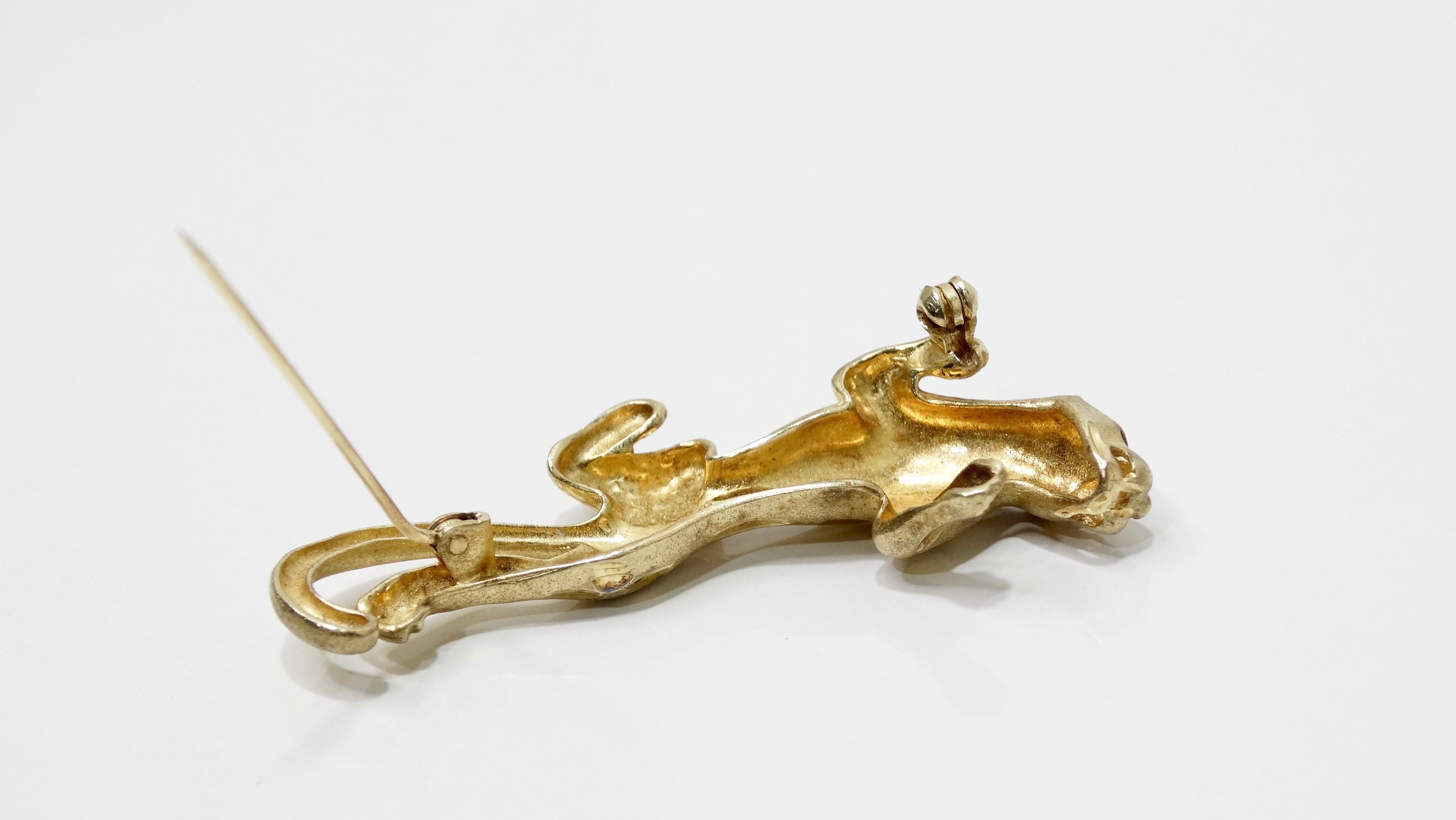 Yellow Gold Panther Brooch  For Sale 1