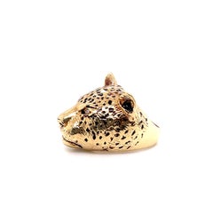 Yellow Gold Panther Cat Ring