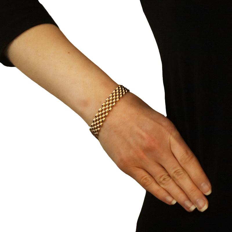 Bracelet chaîne panthère en or jaune 6 1/2