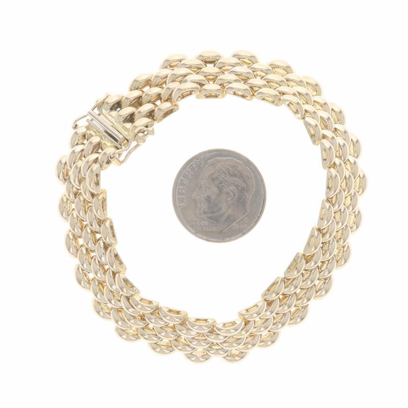 Bracelet chaîne panthère en or jaune 6 1/2