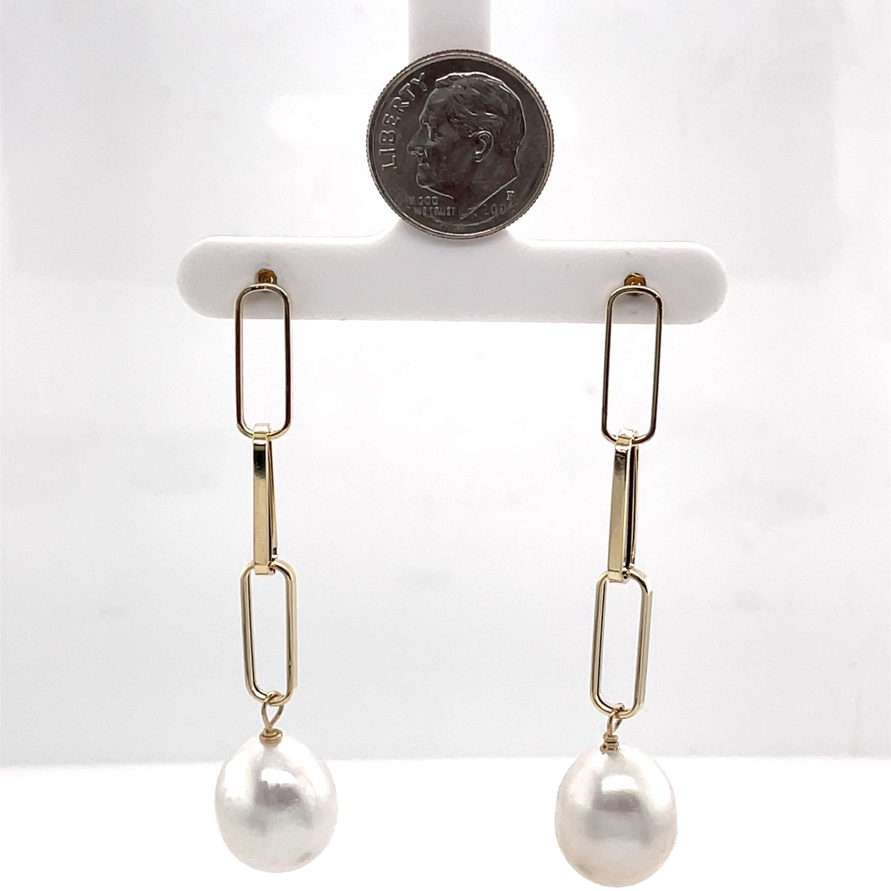 oro amarillo de 14 quilates 
Pendientes Mar del Sur 12-13mm
1.2 G.
Cada Link tiene 15,50 mm de longitud