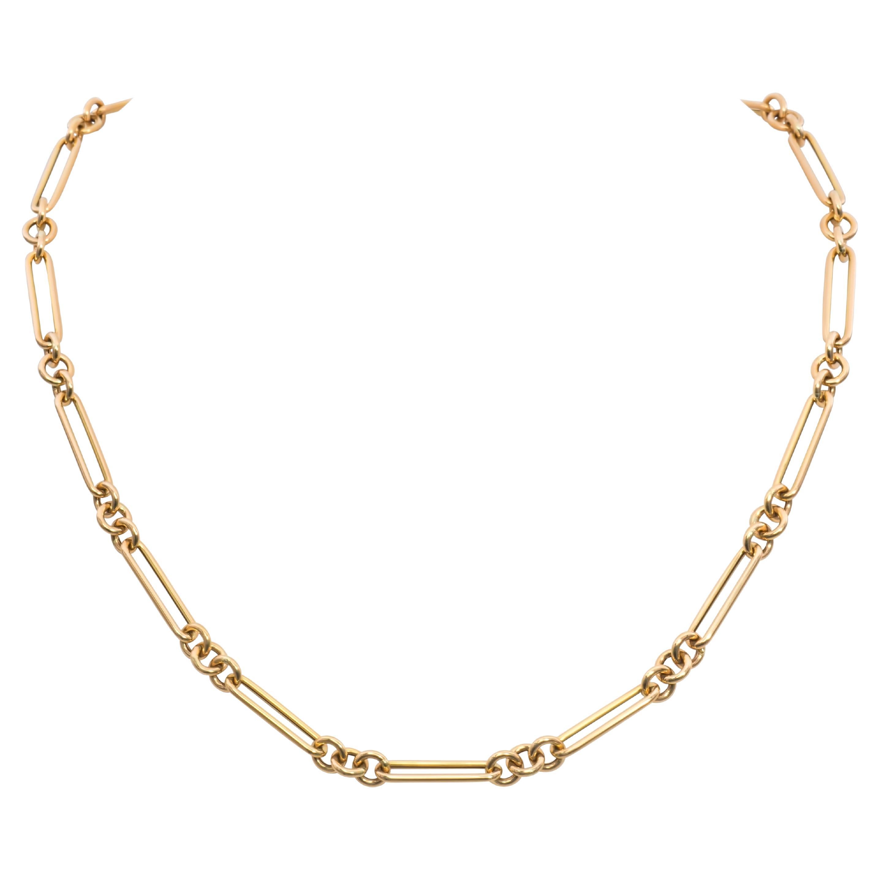 Gelbgold-Papier-Clip-Halskette, 14k Gold im Angebot