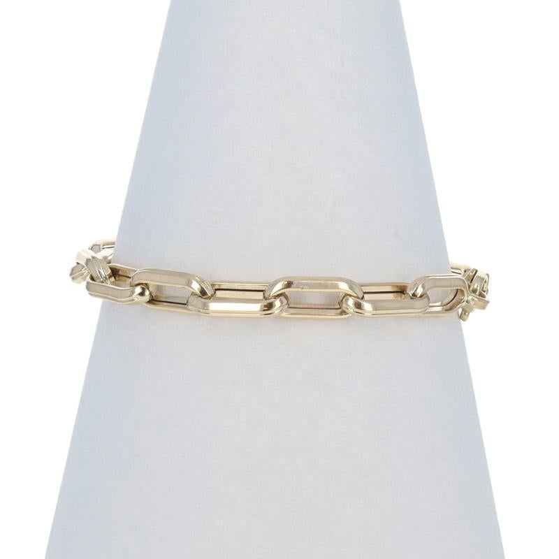 Women's Yellow Gold Paperclip Chain Bracelet 7 1/4