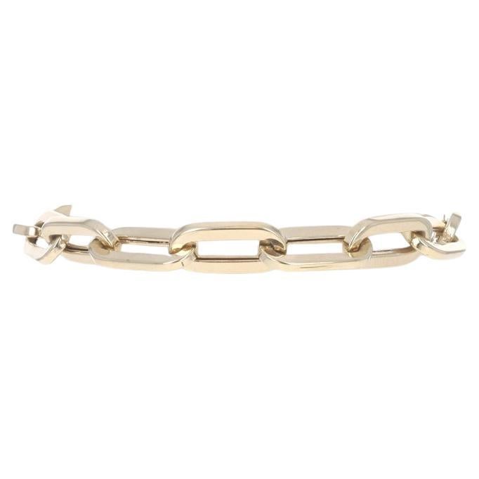 Bracciale a catena Paperclip in oro giallo 8" 14k