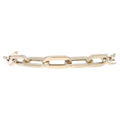Bracciale a catena Paperclip in oro giallo 8" 14k