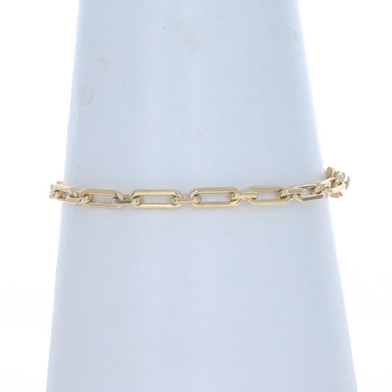 Women's Yellow Gold Paperclip Chain Men's Bracelet 8 3/4