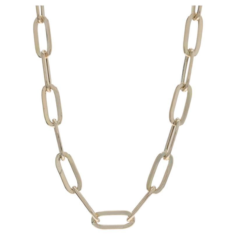 Collier en or jaune avec trombones 18" 10k en vente