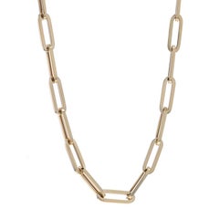 Yellow Gold Paperclip Chain Necklace 18" - 14k