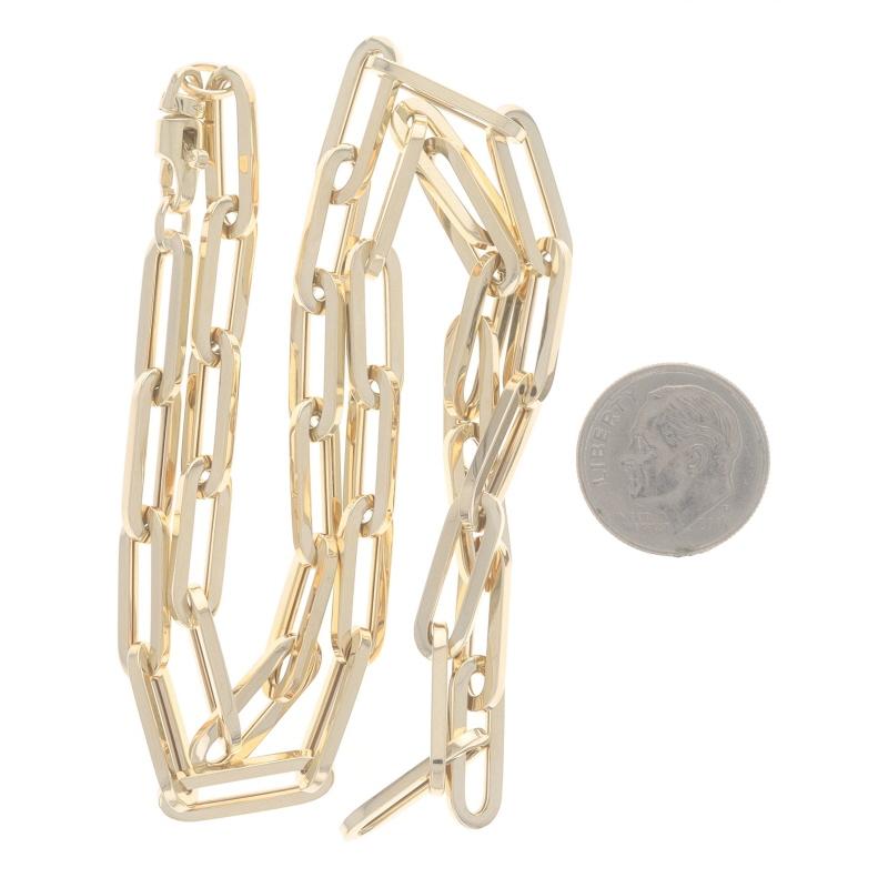 Women's or Men's Yellow Gold Paperclip Chain Necklace 18