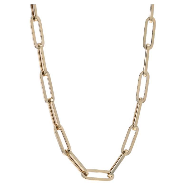 Yellow Gold Paperclip Chain Necklace 18" - 14k