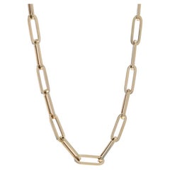 Yellow Gold Paperclip Chain Necklace 18" - 14k