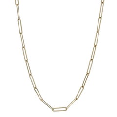 Yellow Gold Paperclip Chain Necklace 18" 14k Italy