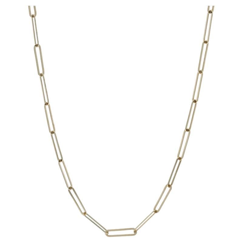 Collana a catena Paperclip in oro giallo 18" 14k Italia