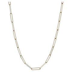 Collana a catena Paperclip in oro giallo 18" 14k Italia