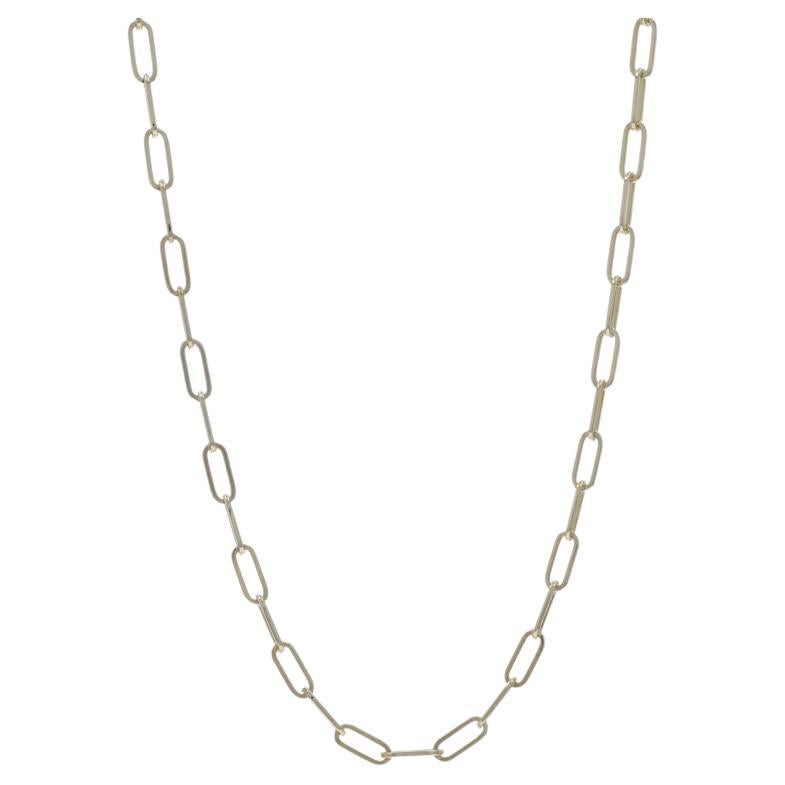 Yellow Gold Paperclip Chain Necklace 18" - 18k Germany