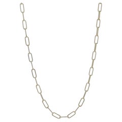 Yellow Gold Paperclip Chain Necklace 18" - 18k Germany