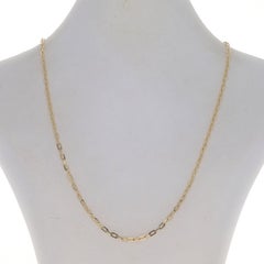 Yellow Gold Paperclip Chain Necklace 19 3/4" - 14k Italy