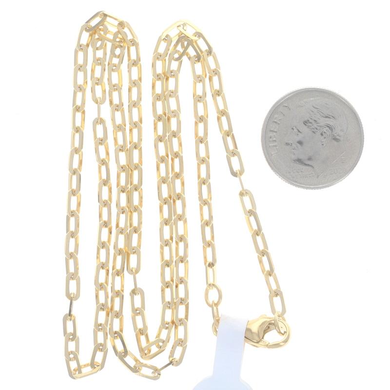 Yellow Gold Paperclip Chain Necklace 19 3/4