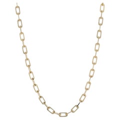 Yellow Gold Paperclip Chain Necklace 19 3/4" - 14k Italy
