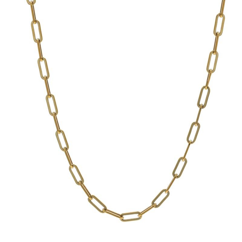 Metallgehalt: 14k Gelbgold

Kette Stil: Büroklammer
Halskette Stil: Kette
Verschluss-Typ: Karabinerhakenverschluss

Messungen

Länge: 24 1/4