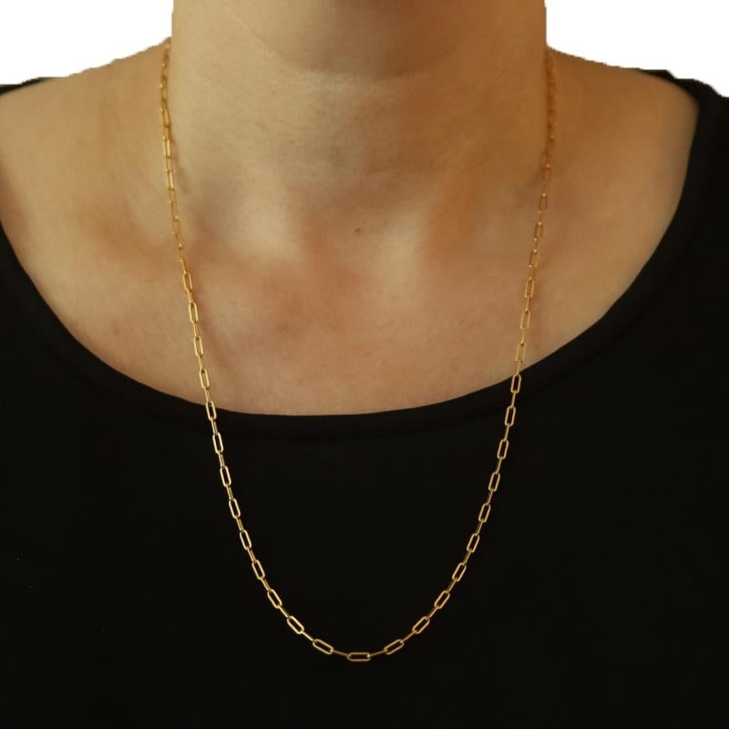 Gelbgold Büroklammer Kette Halskette 24 1/4