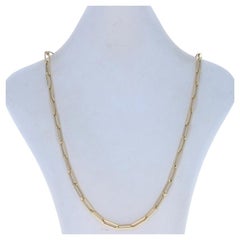 Yellow Gold Paperclip Chain Necklace 24" - 14k