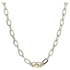 Yellow Gold Paperclip Chain Necklace, 14k Cable Box Clasp