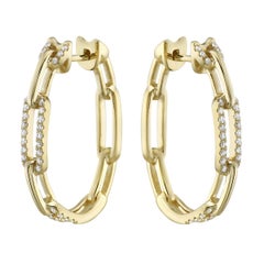 Yellow Gold Paperclip Earrings