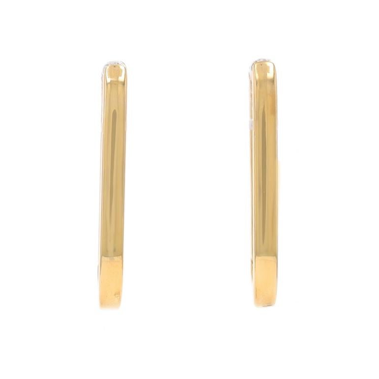 Yellow Gold Paperclip Hoop Earrings - 18k Pierced In condizioni Nuovo in vendita a Greensboro, NC