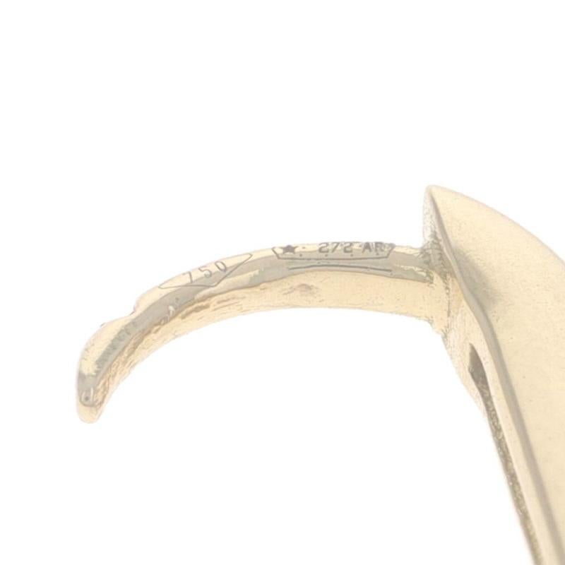 Yellow Gold Paperclip Hoop Earrings - 18k Pierced in vendita 2