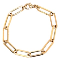 Italienisches 14 Karat Gelbgold Papierclip-Gliederarmband 5,4 Gramm 7,25 Zoll