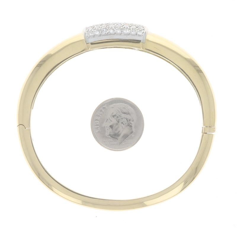 Bracelet en or jaune avec diamants pavés 6 1/2