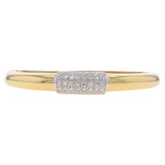 Bracelet en or jaune avec diamants pavés 6 1/2" - 18k Single Cut .80ctw