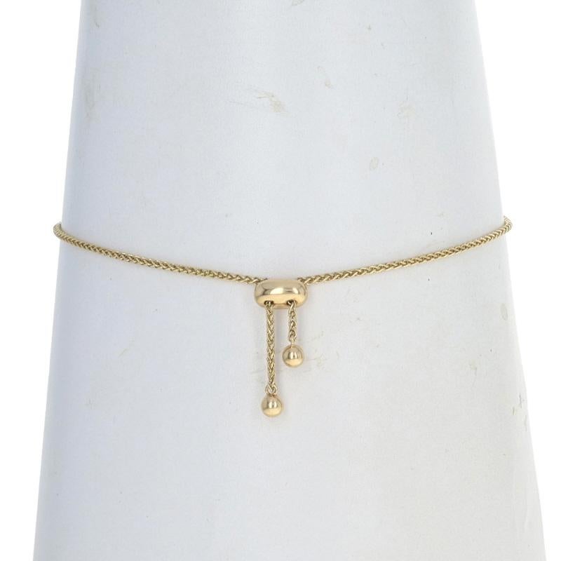 Bracelet Bolo en or jaune pavé de diamants - 18k Rnd .33ctw Adjustable Chain Neuf - En vente à Greensboro, NC